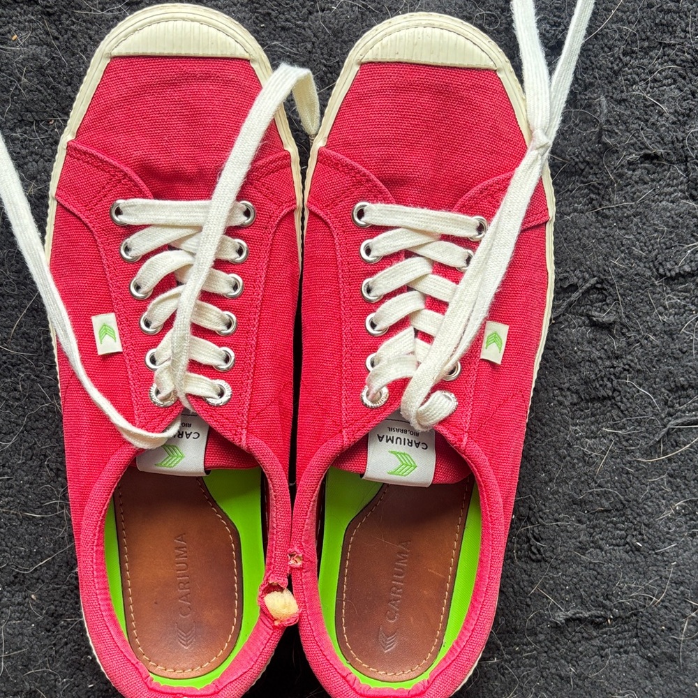 Cariuma Vibrant Red Sneakers with White Accents